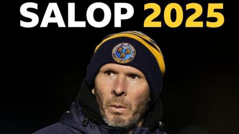 Head shot of Michael Appleton in clup beanie hat, and words SALOP 2025
