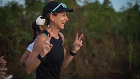 Natalie Dau during her run from Thailand to Singapore