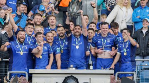 Leinster lift the URC trophy