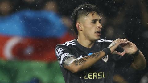 Camilo Duran celebrates with Qarabag