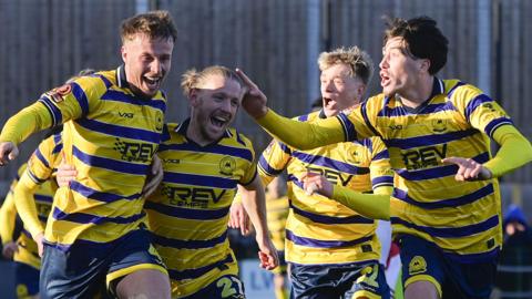 Jordan Dyer celebrates scoring his goal