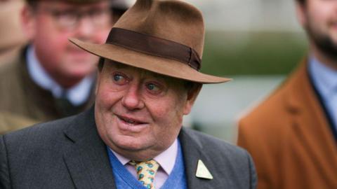 Nicky Henderson poses at Ascot Racecourse on December 20, 2024 in Ascot, England. 