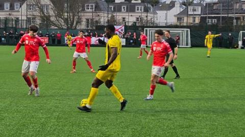 Action from Jersey Bulls vs Sheppey United