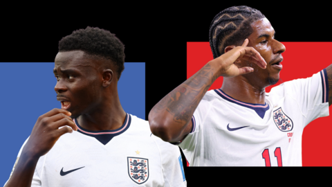 England's Bukayo Saka (left) and Marcus Rashford