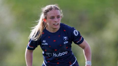 Bristol Bears' Lucy Burgess during the Womens PremIership Allianz Cup Semi Final match between Bristol Bears Women and Gloucester Hartpury at Shaftesbury Park