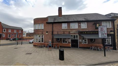 The pub with seating outside 