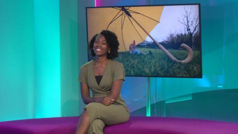 Shanequa in the Newsround studio