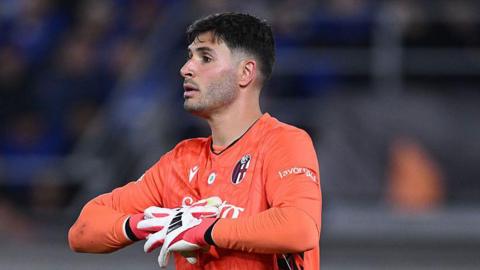 Federico Ravaglia in action for Bologna during the 2025-26 season