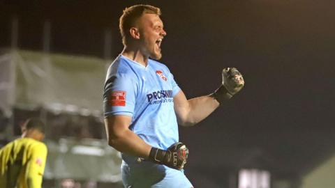 Kettering Town goalkeeper Dan Jezeph