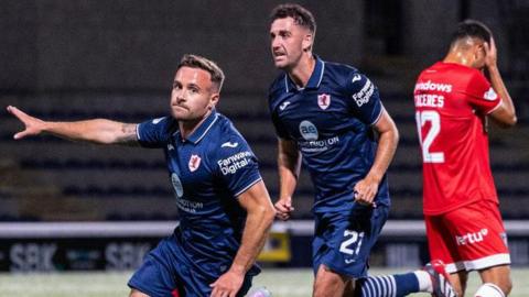 Raith Rovers players celebrating