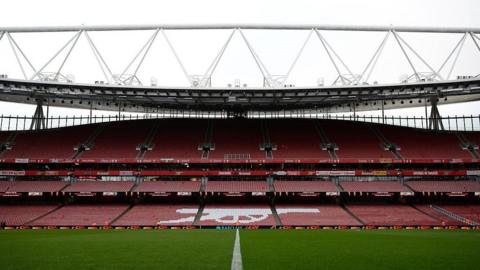 An empty stand inside Emirates Stadium