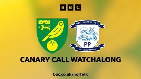 Norwich City crest and Preston badge