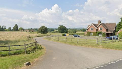 A google street view of the entrance to Flanchford Farm