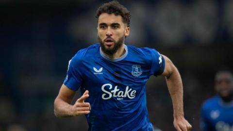 Everton's Dominic Calvert-Lewin runs for the ball during a game