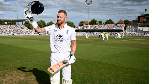 England captain Ben Stokes leaves the field after his final innings