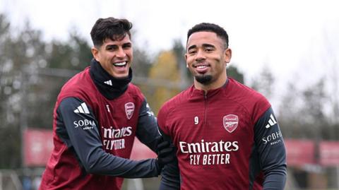 Gabriel Jesus in training. 