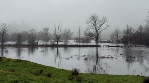 A photo of flooding in the Lake District