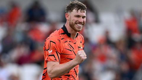Matthew Revis of Sunrisers Leeds celebrates