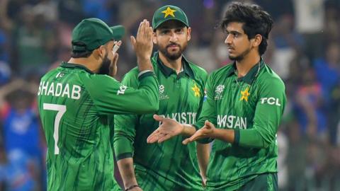 Pakistan players at the T20 World Cup