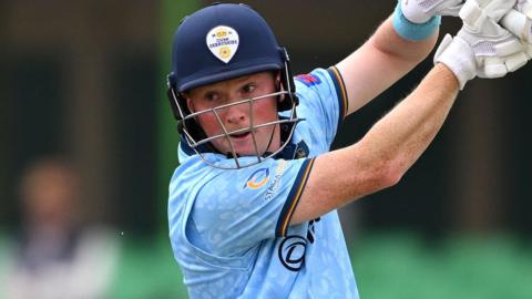 Harry Came playing for Derbyshire County Cricket Club
