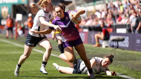 Bo Westcombe-Evans running for the line against Saracens