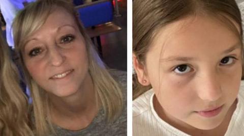 Hannah Sheehan, left, and Lydia Sheehan, right. The mother has long blond hair and the daughter had brown hair and brown eyes. Both look at the camera in two different photos. 