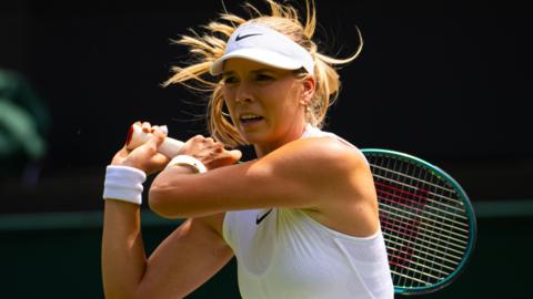 British number one Katie Boulter hits a backhand