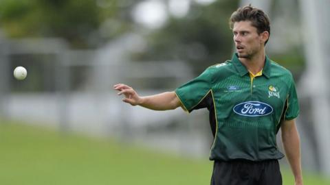 Brett Randell of the Central Stags during the Ford Trophy match between the Central Stags and Wellington Firebirds.