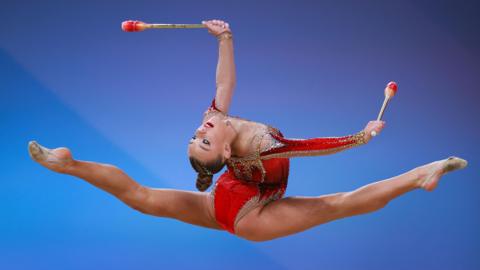 A rhythmic gymnast 