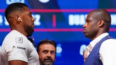 Anthony Joshua faces off with Daniel Dubois