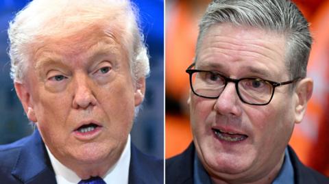 Composite photo of Donald Trump and Keir Starmer