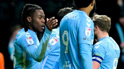 Brandon Thomas-Asante celebrates his winning goal against Bristol City