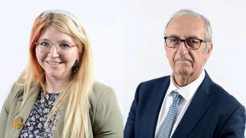 Official council portraits of Emma Oldham and Adrian Amer