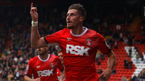 Charlton Athletic defender Reece Burke celebrates his goal against Sheffield Wednesday
