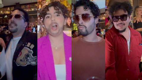 Four contestants dressed up as Bad Bunny.