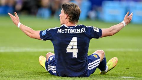 Scotland midfielder Scott McTominay shows his frustration