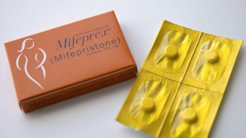 Mifepristone and Misoprostol pills are pictured Wednesday, Oct. 3, 2018, in Skokie, Illinois. 