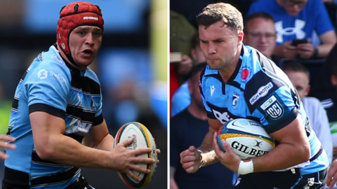 Wales internationals James Botham and Mason Grady in action for Cardiff