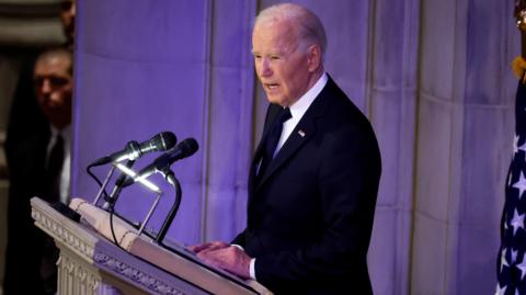 Joe Biden delivering eulogy at Jimmy Carter's funeral