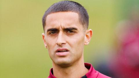 Hearts midfielder Yan Dhanda