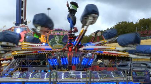 General view of a Goose Fair ride