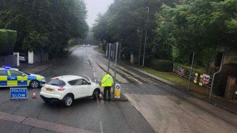 Police at scene of crash on A60 near Mansfield