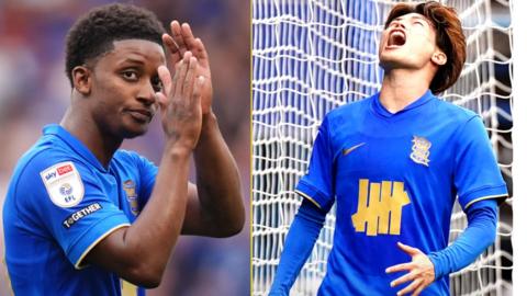 Split image showing Demarai Gray and Kyogo Furuhashi