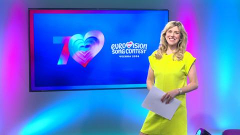 Jenny on the Newsround set