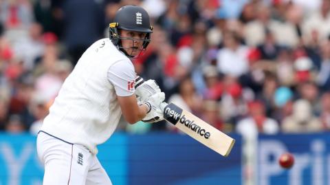 England batter Jamie Smith plays a shot