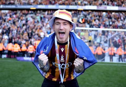 Despite a knee injury Andy Cook's 15 goals helped fire Bradford City to promotion from League Two last season