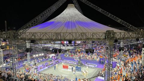 Medal ceremony for 3x3 Basketball players 