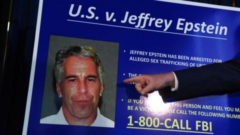 Jeffrey Epstein placard used by FBI in 2019 