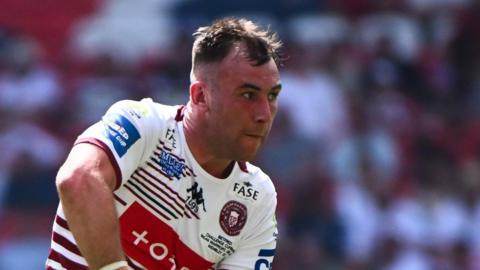 Harry Smith in action for Wigan Warriors during the 2026 Challenge Cup final at Wembley