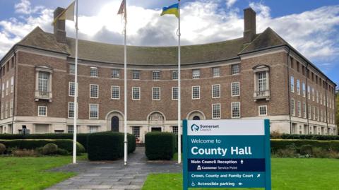 The outside of Somerset Council's County Hall in Taunton.